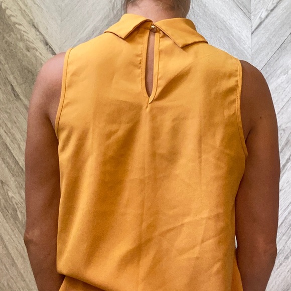 Mustard Yellow Sleeveless Blouse - Picture 3 of 8